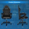 YSSOA Racing Video Backrest and Seat Height Recliner Gaming Office High Back Computer Ergonomic Adjustable Swivel Chair, Without footrest, Black