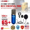 XLR Microphone Condenser Mic for Computer Gaming; Podcast Tripod Stand Kit for Streaming; Recording; Vocals; Voice; Cardioids Studio Microphone 5 Core