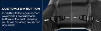 Wireless Gaming Controller;  Led Dots Display Bluetooth Gaming Controller;  Programmable M;  Dual Vibration Gamepad;  Compatible with Android;  Ios;