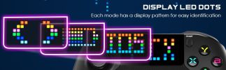Wireless Gaming Controller;  Led Dots Display Bluetooth Gaming Controller;  Programmable M;  Dual Vibration Gamepad;  Compatible with Android;  Ios;