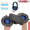 5 CORE 2Pcs Gaming Headset for PS4 PC One PS5 Controller; Noise Cancelling Microphone Over Ear Stereo Headphones with Mic; LED Light; for Laptop Mac N