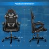 YSSOA Racing Video Backrest and Seat Height Recliner Gaming Office High Back Computer Ergonomic Adjustable Swivel Chair, Without footrest, Black/Grey
