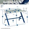 Techni Sport Ergonomic Computer Gaming Desk Workstation with Cupholder &amp; Headphone Hook; Blue