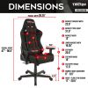 Techni Sport TS-F44 Fabric Ergonomic High Back Racer Style PC Gaming Chair; Black