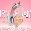 New Gaming Headset with Detachable Cat Ears, for Xbox One S/PlavStaion 4/PS Vita/PC/Laptop/Android Device/iOS Device, with Surround Sound, RGB LED Lig