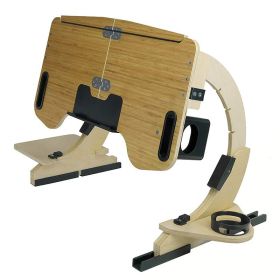 Playing Computer Table Lying On The Bed Wooden Folding Adjustable Angle (Option: Primary color of bamboo-60x31x26cm)