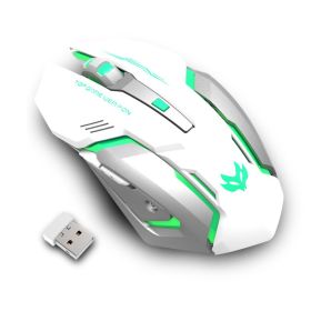 Wireless Charging Silent Gaming Mouse Machinery (Color: White)