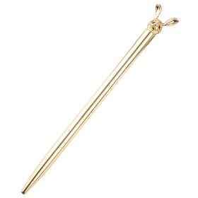New Korean Fashion Cute Rabbit Metal Pen Metal Ballpoint Pen Custom Rotating Metal Pen Ballpoint Pen (Option: Electroplating gold-Bullet 1.0)
