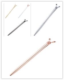 New Korean Fashion Cute Rabbit Metal Pen Metal Ballpoint Pen Custom Rotating Metal Pen Ballpoint Pen (Option: 5 color B set-Bullet 1.0)