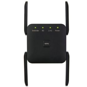 Wifi Signal Amplifier Repeater 1200M Wireless Signal Enhancement Extension 5G Wifi Repeater (Option: Black U.S. regulations)