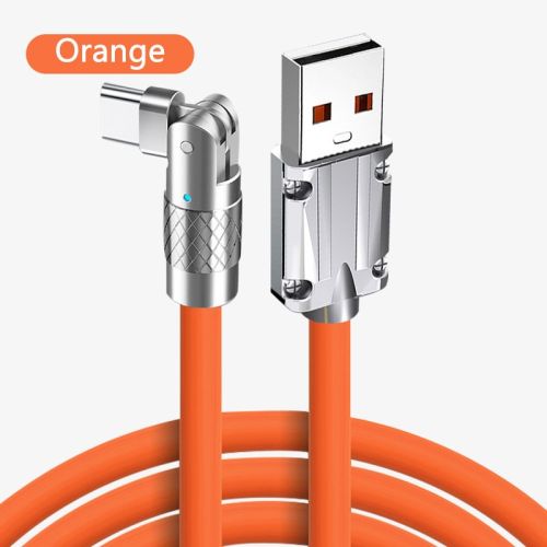 120W 6A Gaming 180Â¬âˆž Rotating Super Fast Charge Cable Mobile game Type-C Charger Liquid Silicone Cable For Xiaomi iPhone 1.2m