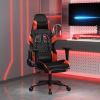 Massage Gaming Chair with Footrest Black&Red Faux Leather