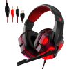 Gaming Headset for PS4 PC One PS5 Console Controller; Noise Cancelling Microphone Over Ear Stereo Headphones with Mic; LED Light; Bass Surround; Earmu
